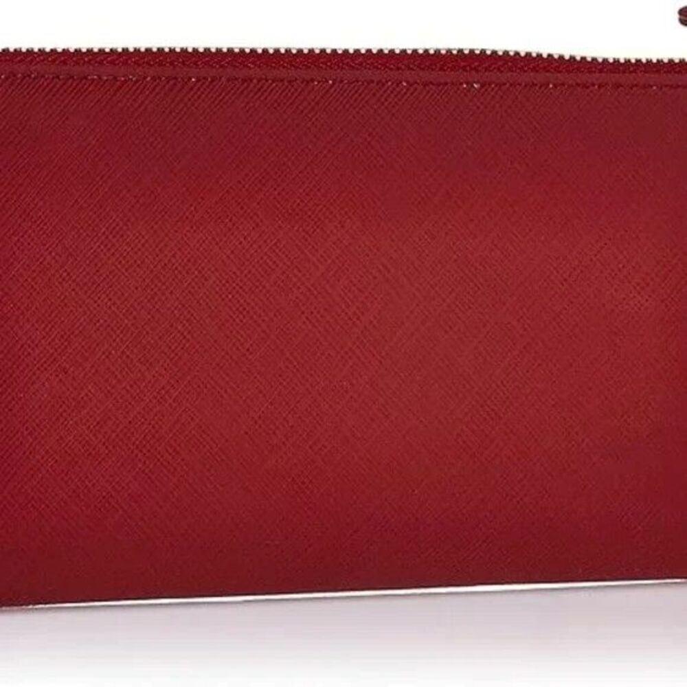 Salvatore Ferragamo Zip Around Red Leather Wallet Gold Gancini  $575 Preowned - Picture 3 of 6